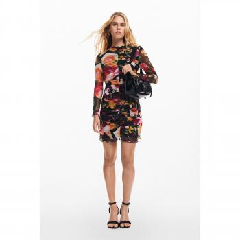 Desigual Kleid für den Alltag Manila 24WWVK47 Schwarz Slim Fit M Damen