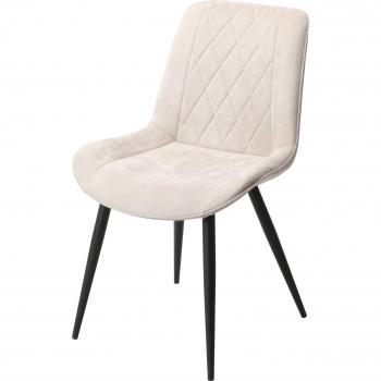 Aspen Natural Fabric Dining Chair with Black Tapered Legs (Pair)