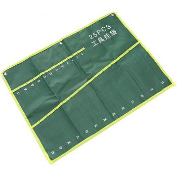 25-Pocket Canvas Tool Roll for Wrenches