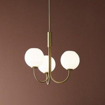 Herstal Ballon Pendelleuchte Ø 45 cm matt messing mit opal Glas G9