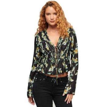 Blusa Plissettata Long Sleeve Superdry 70s XL
