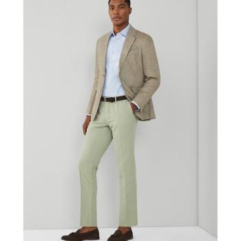 Chino Casual Homme Vert en Lin Hackett