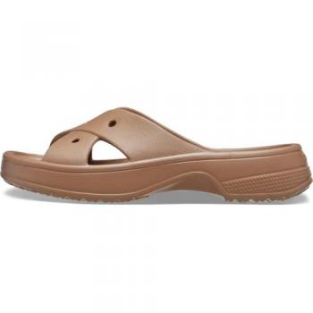 Classic Brown Cross‑Strap Sandals for Women
