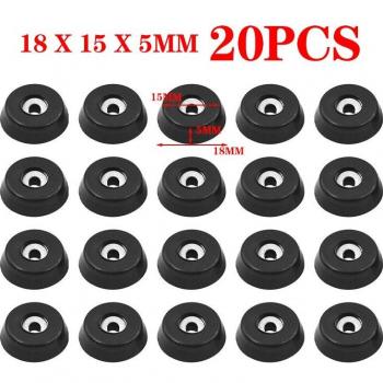 Coussinets de protection anti-empreintes en caoutchouc noir – pack 20 pièces