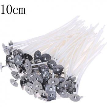 100Pcs Pre-Waxed Candle Wicks for Art Candles - 10cm/15cm/20cm White