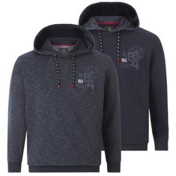 Kapuzensweatshirt JAN VANDERSTORM Doppelpack Sweatshirt AMUND Gr. XL, blau (dunkelblau)
