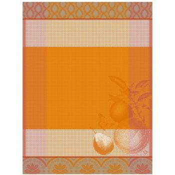 100% Coton Essuie-Mains Arrière-Pays Orange Le Jacquard Français 60x80 cm