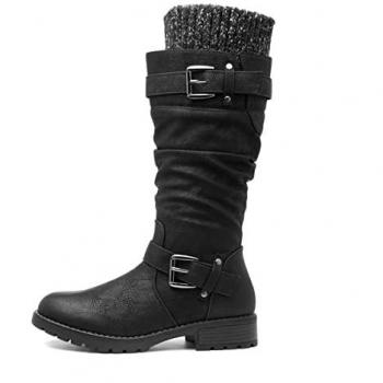 Juniper Black Knee High Boots for Women - Size 6