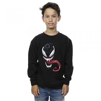 Sweat-shirt Noir avec Visage de Venom pour Enfants 7-8 Ans