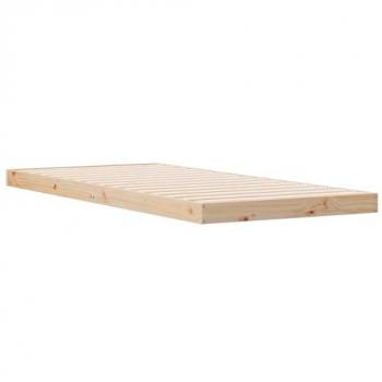 Solid Pine White Floor Bed Frame 90x220cm – vidaXL