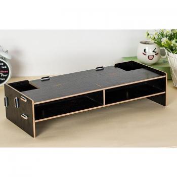 3-Layer Assembled Wooden Monitor Stand and Office Organizer, 48*20*11.5 cm