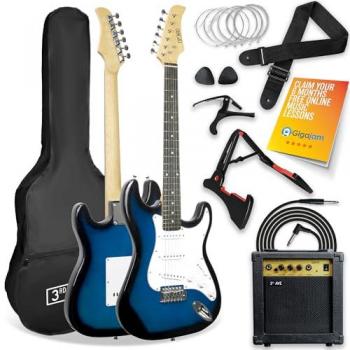 3rd Avenue Electric Guitar Pack, Blue/Black