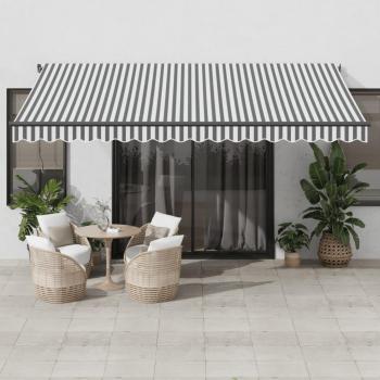 Tenda Retrattile Automatica Antracite e Bianco 450x300 cm - Vidaxl