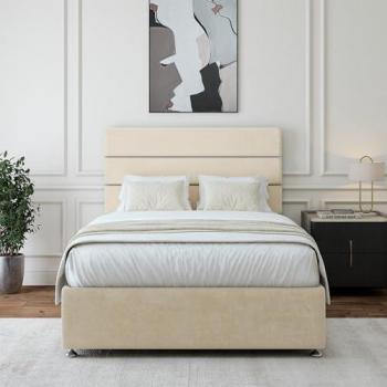 Luxury Velvet Lined Headboard & Drawer Base – King Edition