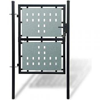 Vidaxl - Black Single Door Fence Gate 100 x 250 cm