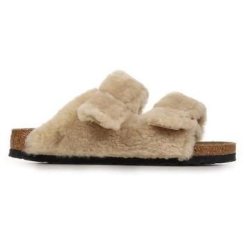 Mules Birkenstock Arizona en Shearling Marron