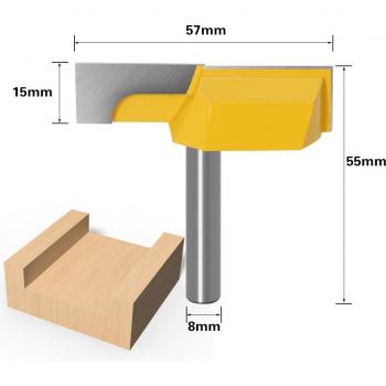 8mm Shank Router Bit for Surface Planing 2-1/4 Cutting Diameter