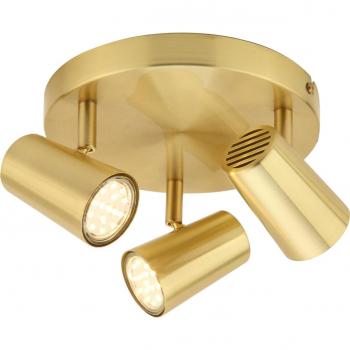 Litecraft Chobham 3 Light Adjustable Spotlight Plate - Satin Brass