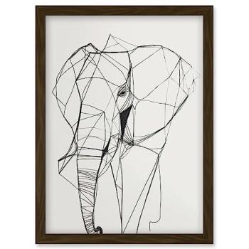 Minimalist Elephant Polygon Print