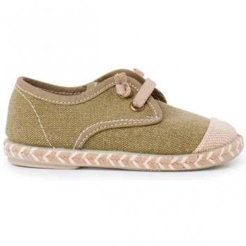 Zapatos Blucher de niño con puntera de yute y cordón elástico (Pisamonas)