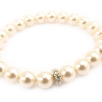 Pulsera Altesse 'Sissi' en Plata y Ivoire Blanco