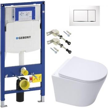 Bastidor Geberit UP320 – Inodoro SIN BRIDA SAT Infinitio + Asiento SoftClose + Placa Blanca