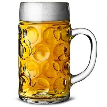 German 2 Pint Glass Beer Tankards