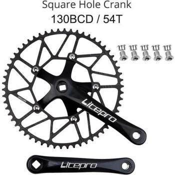 Litepro – Pédalier de vélo pliant 170mm, trou carré, 5 boulons