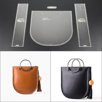 Leather Handbag Sewing Pattern - DIY Acrylic Stencil Template for Women, 22x24x5.5cm