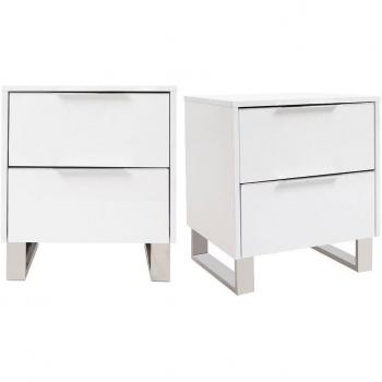 Halifax L45 Bianco Design con Metallo Cromato – 2 Unità