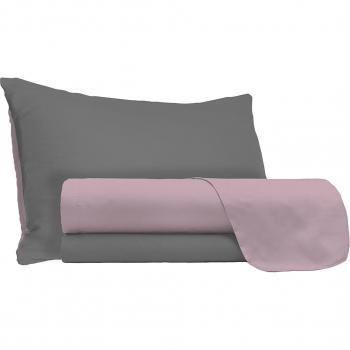 Set Lenzuola Rosa Fumo – 1 Piazza con Sopra/Sotto