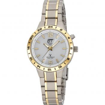 ETT Eco Tech Time ELT-11449-11M Damen-Armbanduhr Funk-Solar Basic Titan Bicolor