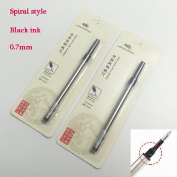 Ballpoint Pen Refills - 2Pcs Black and Blue Ink, 0.5-0.7mm Nib