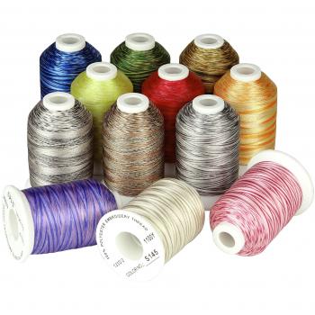 Simthread Multicolor Polyester Embroidery Thread - 1,000 Meters, for Brother/Babylock/Janome/Kenmore/Singer/W6 N Embroidery Machine