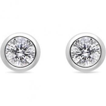 Pendientes de Plata de Ley 925 Luxenter con circonita brillante y acabado en rodio