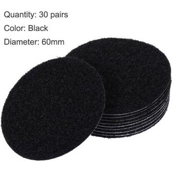 6cm Self-Adhesive Hook and Loop Stickers for Non-Slip Mats - 5-30 Pairs