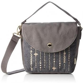 Adelheid Glückspilz Tropfen Handtasche Tornister klein - Bolso bandolera Mujer, color Gris, talla 19x19x6 cm