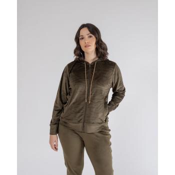 Sudadera con cremallera de terciopelo para mujer October