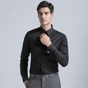 Solid Color Long Sleeve Men's Business Shirt