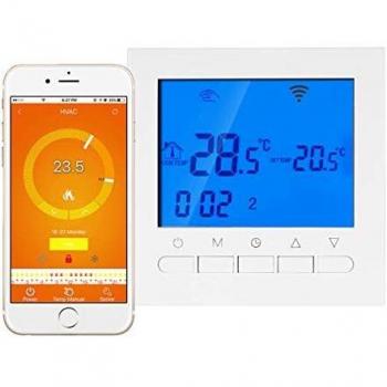 Termostato digitale per riscaldamento elettrico stufa calorifero wifi compatibile con amazon alexa echo e google home schermo lcd touch 16a 220v