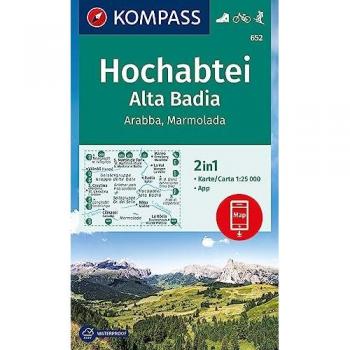 KOMPASS Wanderkarte 652 Hochabtei / Alta Badia Arabba  Marmolada 1:25.000