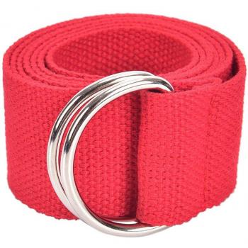 Women's Casual Nylon Canvas Waist Belt with Metal Double Ring Buckle