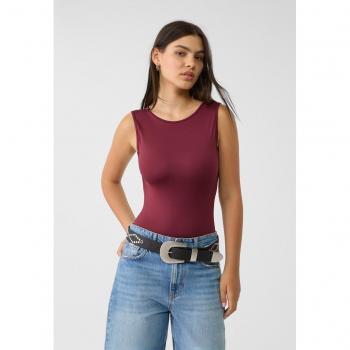 Stradivarius Open Back Bodysuit Purple Size S