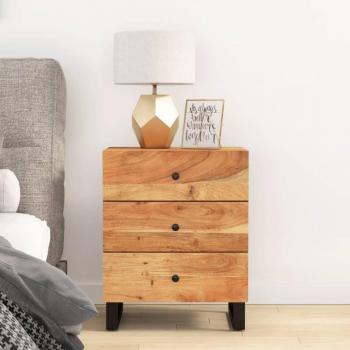 VidaXL Comodino 50x33x62 cm Legno Massello Acacia e Legno Multistrato