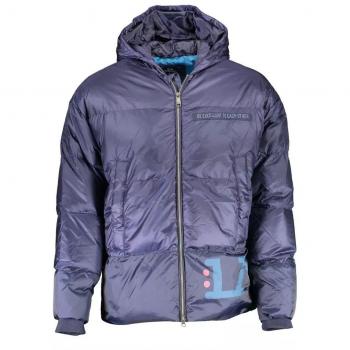 La Martina Elegant Blue Down Hooded Jacket - L