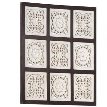 VidaXL Handgeschnitztes Wandpaneel MDF 60x60x1,5 cm Braun und Weiß