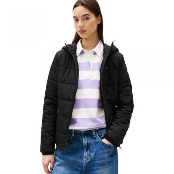 Felpa Tommy Jeans Cerniera e Cappuccio Nero