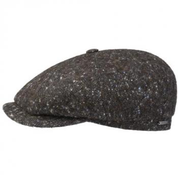 Hatteras Newsboy Flat Cap by Stetson, Grey-Mottled, Size 59 cm