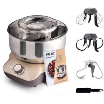 IMETEC - CakeLover, Impastatrice Planetaria di 5L per Torte, Dolci, Pizza, Pane, Pasta - 1500 W, 6 Velocità, Ciotola in Acciaio Inox, Doppio Gancio, F