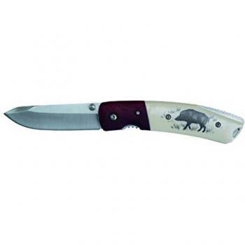 Ausonia - Coltello da tasca manico in legno e plastica con lama in acciaio inox Cm 19